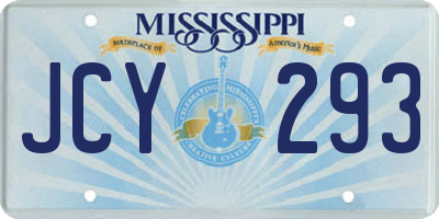 MS license plate JCY293