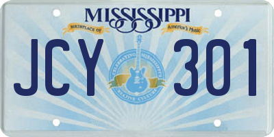 MS license plate JCY301