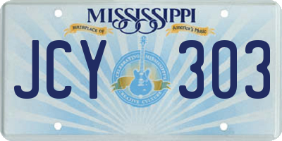 MS license plate JCY303