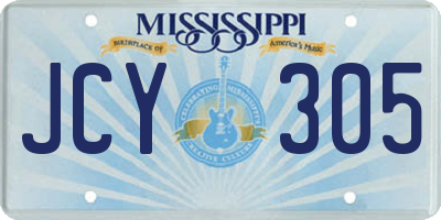 MS license plate JCY305
