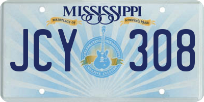 MS license plate JCY308