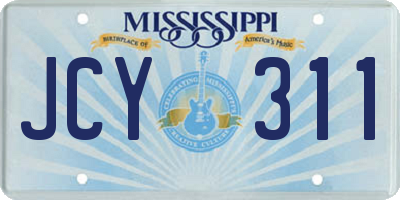 MS license plate JCY311