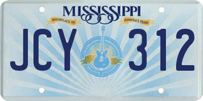 MS license plate JCY312