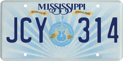 MS license plate JCY314