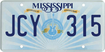 MS license plate JCY315