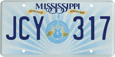 MS license plate JCY317