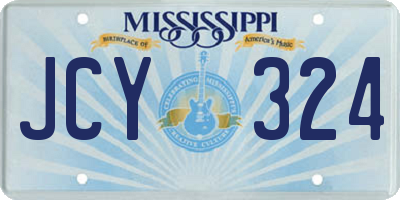 MS license plate JCY324