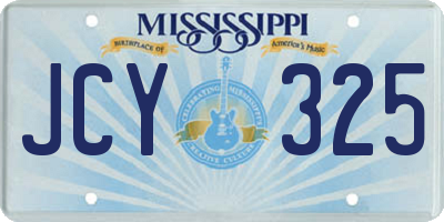MS license plate JCY325