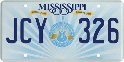 MS license plate JCY326