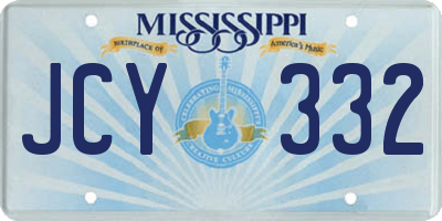 MS license plate JCY332