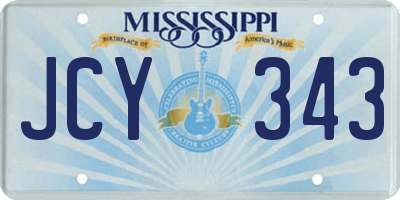 MS license plate JCY343