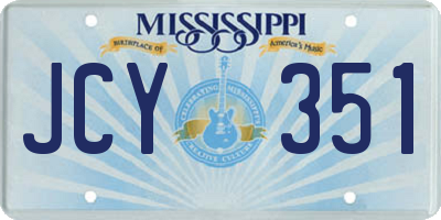 MS license plate JCY351