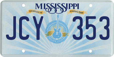 MS license plate JCY353