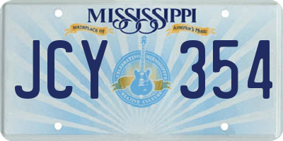 MS license plate JCY354
