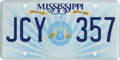 MS license plate JCY357