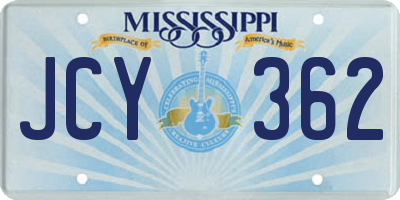 MS license plate JCY362