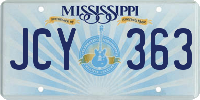 MS license plate JCY363
