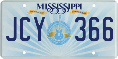 MS license plate JCY366