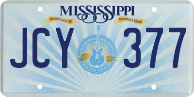 MS license plate JCY377