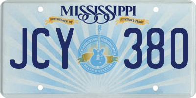 MS license plate JCY380