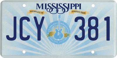 MS license plate JCY381