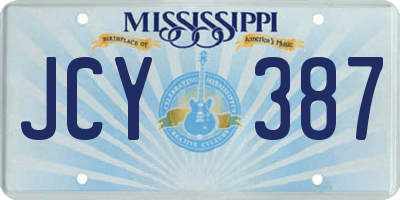 MS license plate JCY387