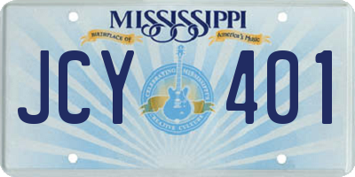 MS license plate JCY401