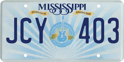 MS license plate JCY403