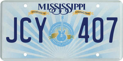 MS license plate JCY407