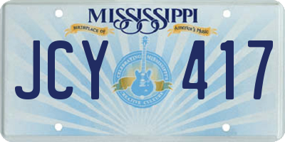 MS license plate JCY417