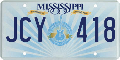 MS license plate JCY418
