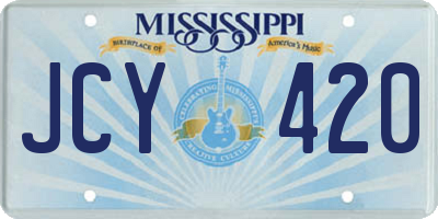MS license plate JCY420