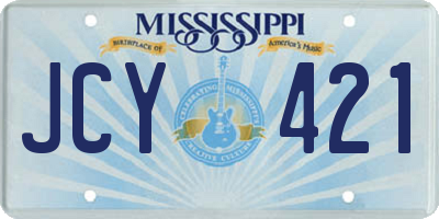 MS license plate JCY421