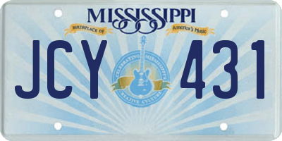 MS license plate JCY431