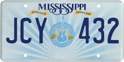 MS license plate JCY432