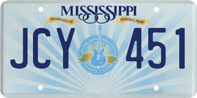MS license plate JCY451