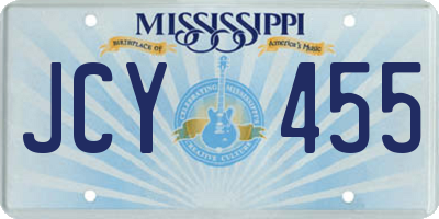 MS license plate JCY455