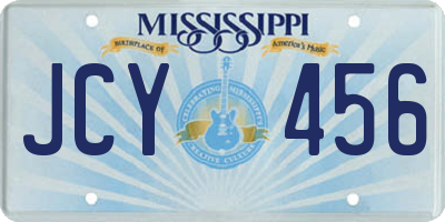 MS license plate JCY456