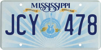 MS license plate JCY478