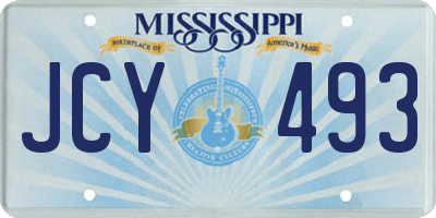 MS license plate JCY493