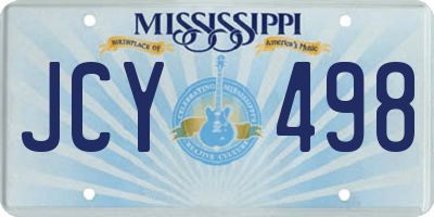 MS license plate JCY498