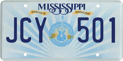 MS license plate JCY501