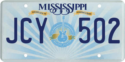 MS license plate JCY502