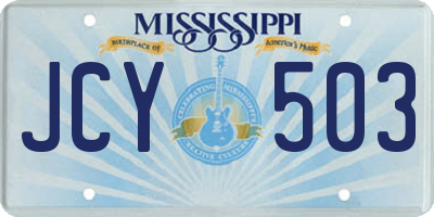 MS license plate JCY503