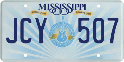MS license plate JCY507