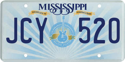 MS license plate JCY520