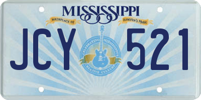 MS license plate JCY521