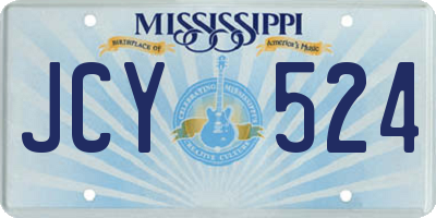 MS license plate JCY524