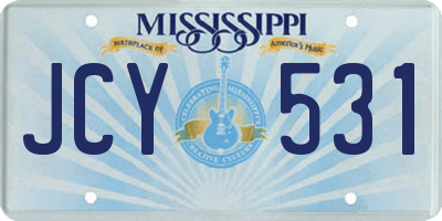 MS license plate JCY531