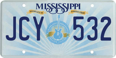 MS license plate JCY532